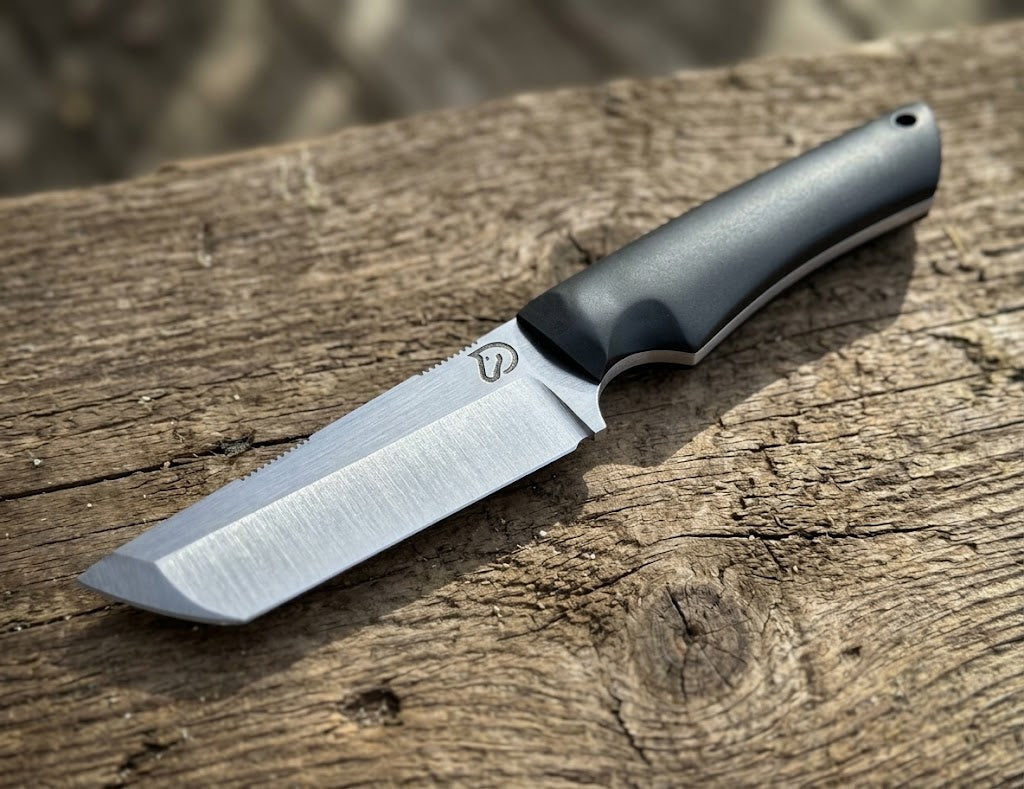 The Zip – Compound Grind Nitro-V Tanto EDC Knife - Black Richlite