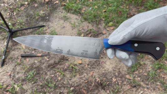 Hand-Forged Wagon Wheel and 1075 Carbon Steel Chef Knife