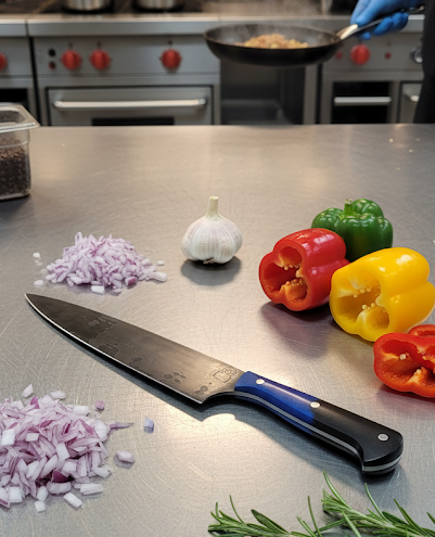 Hand-Forged Wagon Wheel and 1075 Carbon Steel Chef Knife